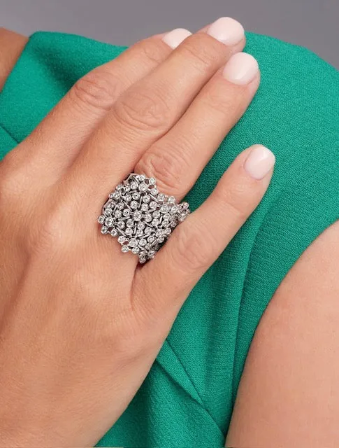 1.3CT Diamond Flower Ring