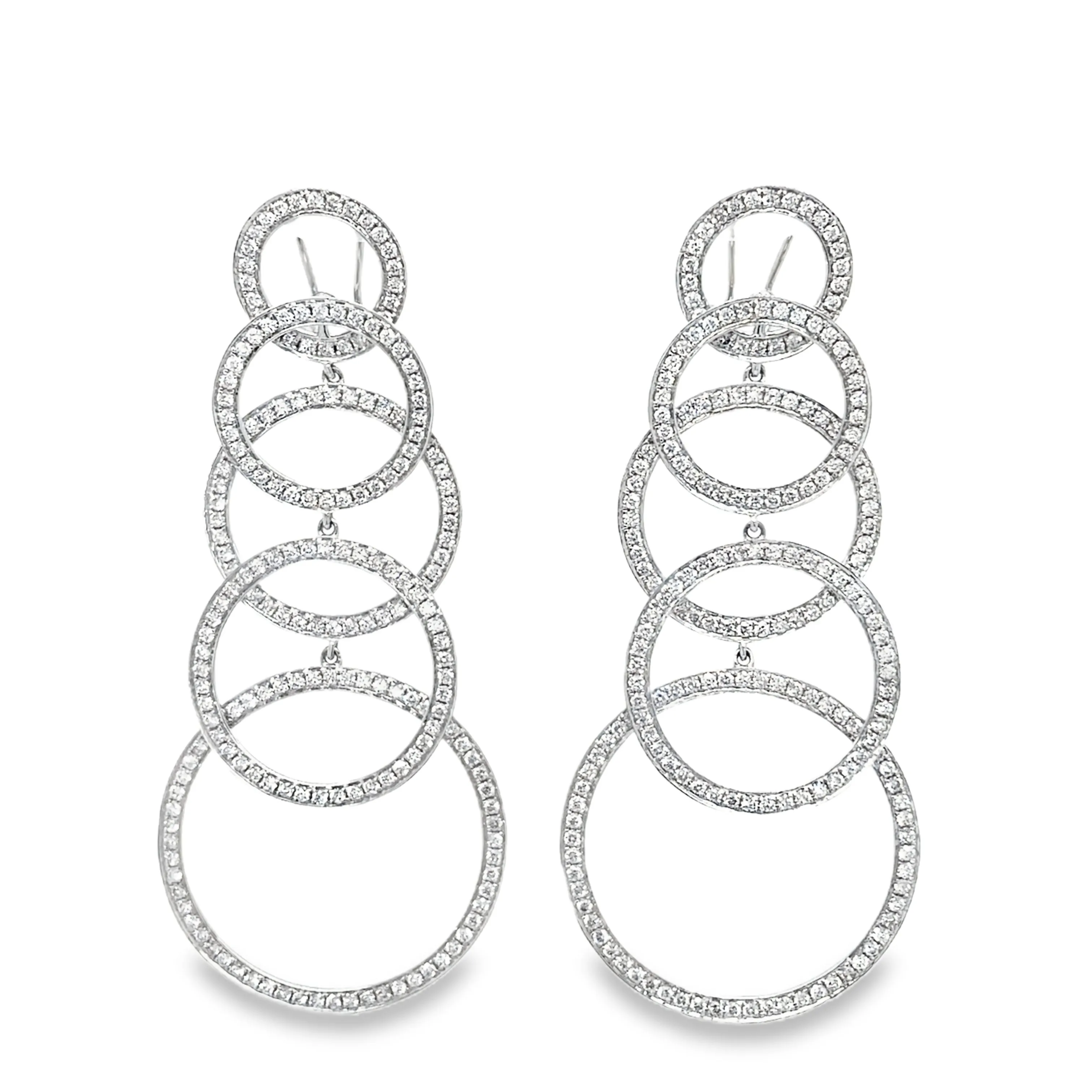 4CT Diamond Dangle Circle Earrings