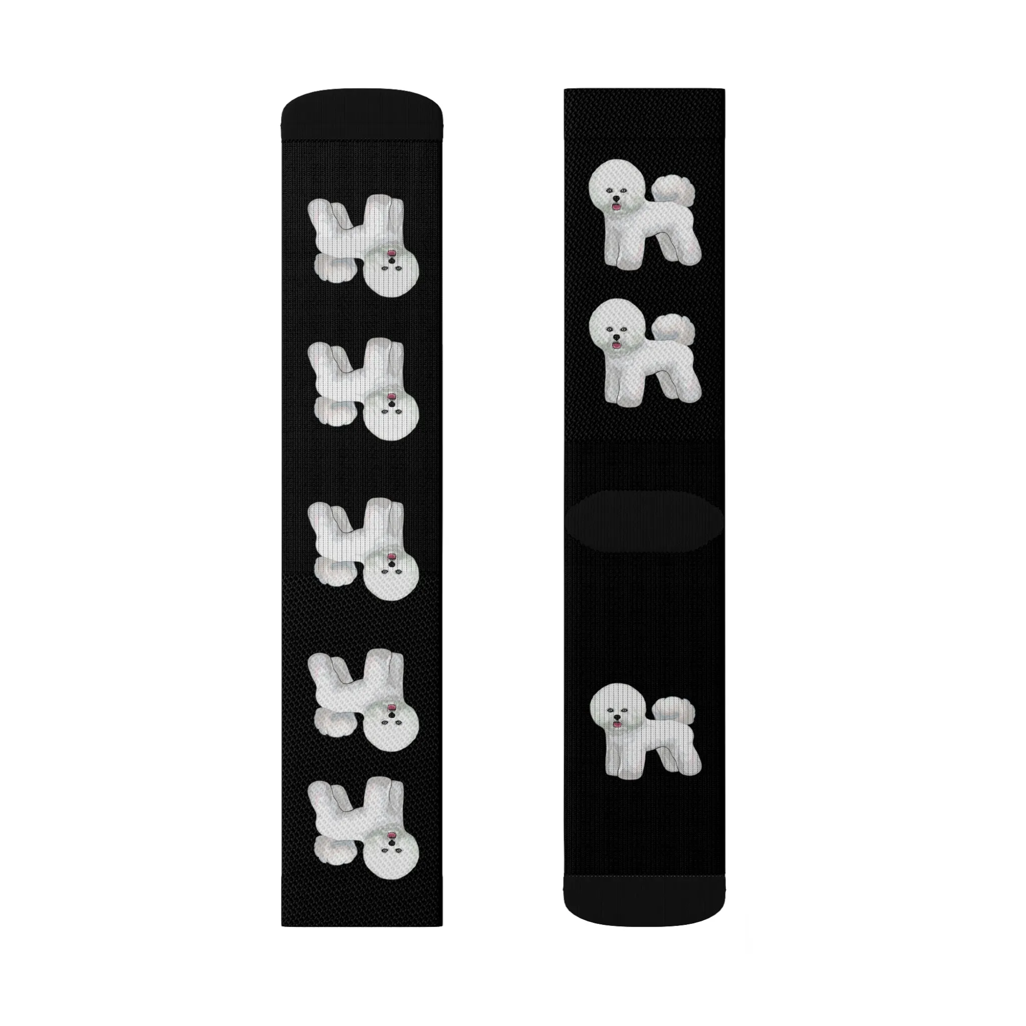 Bichon Frise Sublimation Socks, 3 Sizes, Polyester/Spandex, Pet Lovers, Socks with Dogs, Dog Gift Socks, FREE Shipping Made in USA!!