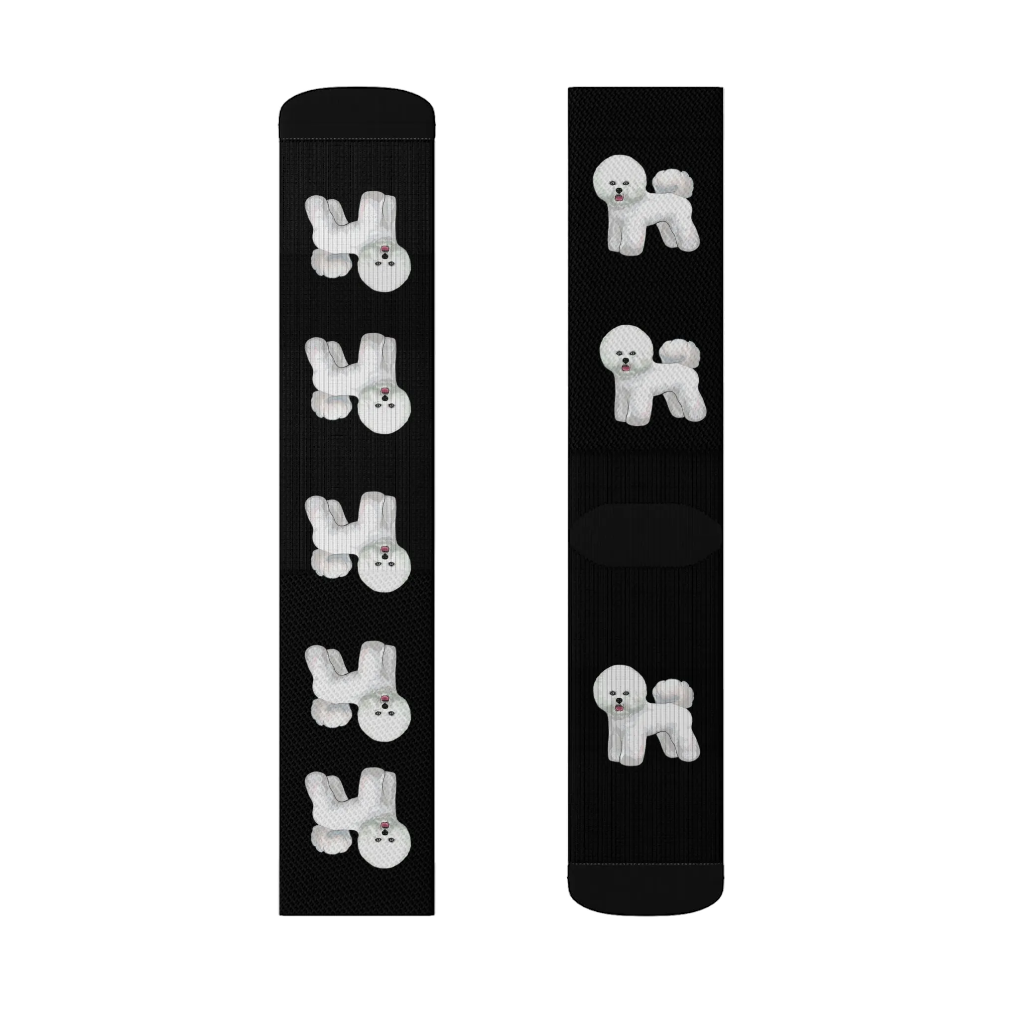 Bichon Frise Sublimation Socks, 3 Sizes, Polyester/Spandex, Pet Lovers, Socks with Dogs, Dog Gift Socks, FREE Shipping Made in USA!!