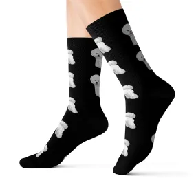Bichon Frise Sublimation Socks, 3 Sizes, Polyester/Spandex, Pet Lovers, Socks with Dogs, Dog Gift Socks, FREE Shipping Made in USA!!