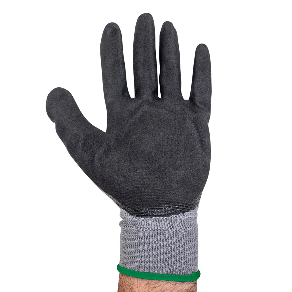 Brock 12 Pairs 1 Dozen Medium Nitrile Coated Gloves Woven Nylon Palm Dipped Safety Equipment Work Protection Gloves for Industrial Construction Warehouse Gardening