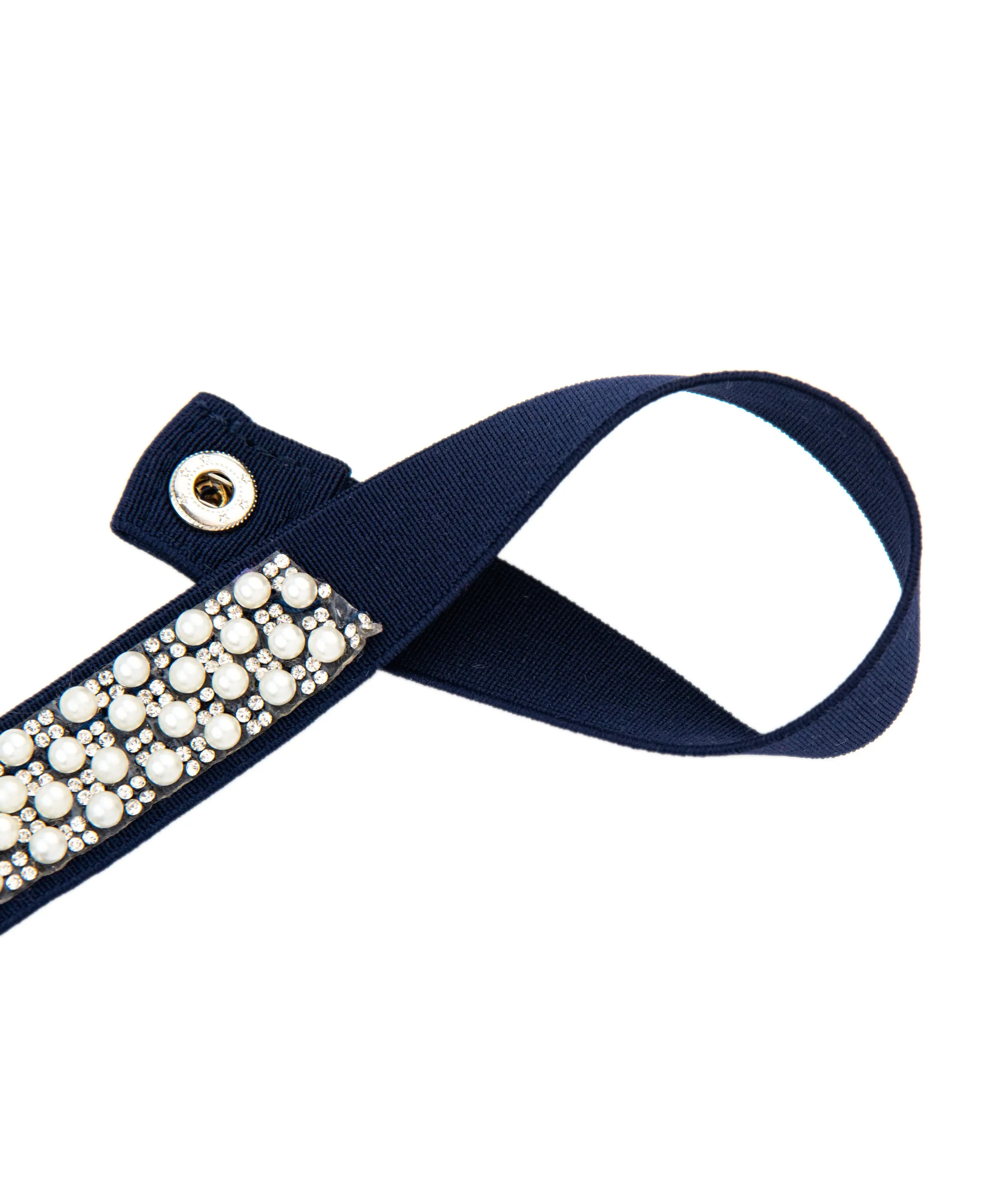 By Debra Girls Navy Pearl Elastic Belt