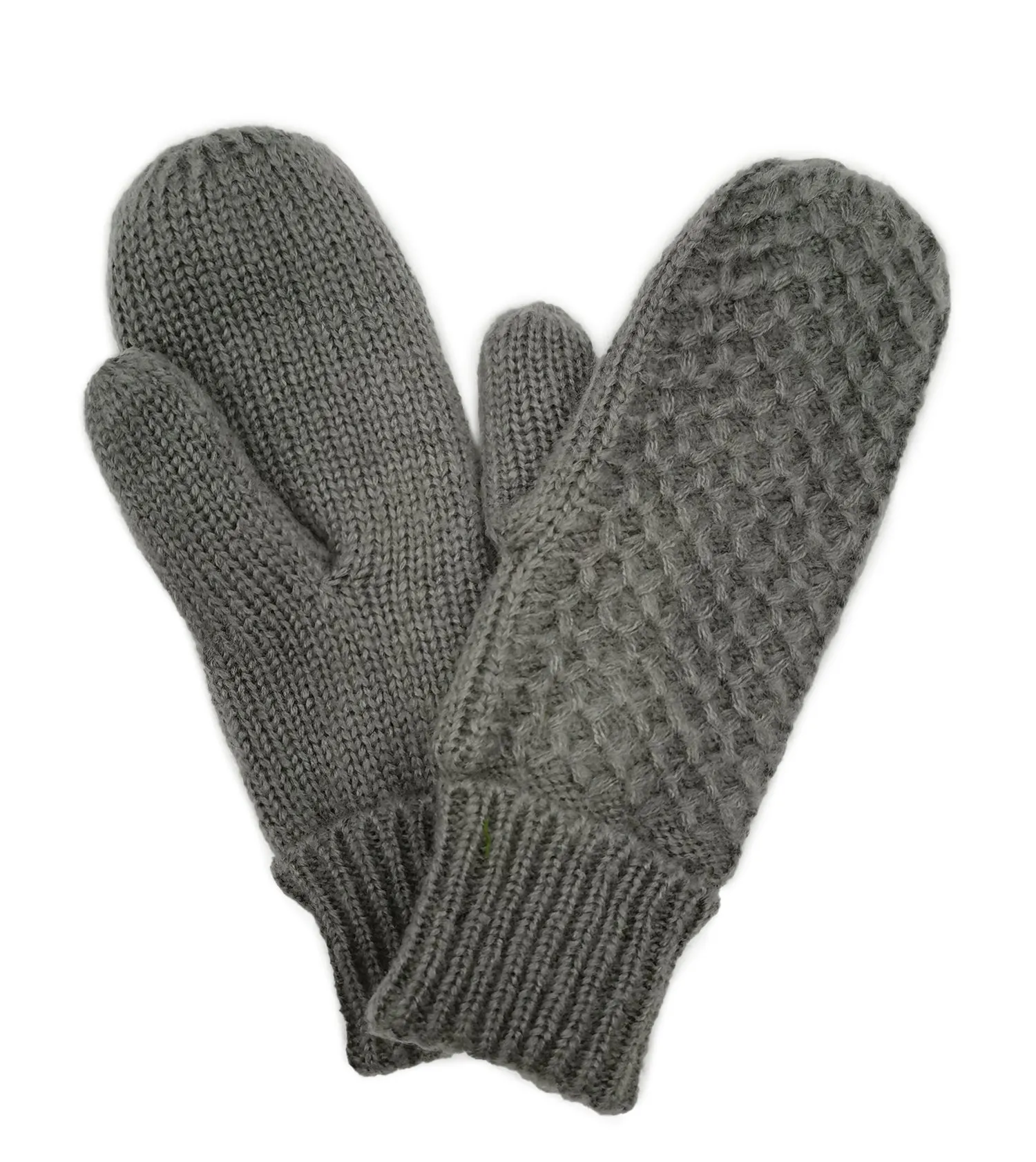 Cable Knit Mittens With Sherpa Lining
