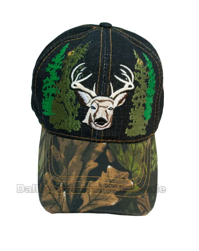 Deer Design Camouflage Fashion Denim Caps Wholesale