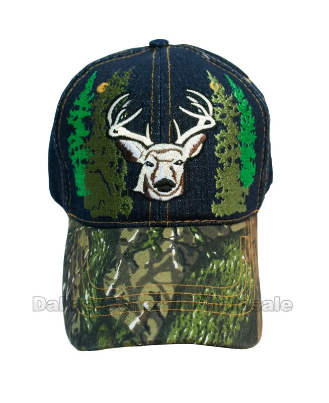 Deer Design Camouflage Fashion Denim Caps Wholesale