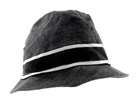 Dolce & Gabbana Grey Silk Blend Bucket with Bow Band -Adult S