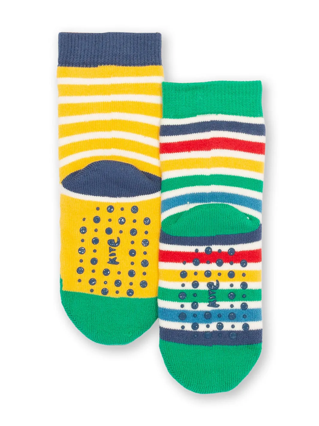 Kite Frog face grippy socks yellow