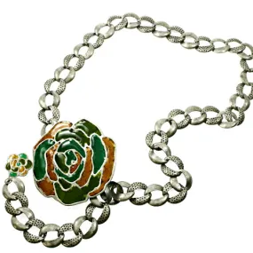 Linked Large Flower Circle Chain Woman Fashion Belt GN