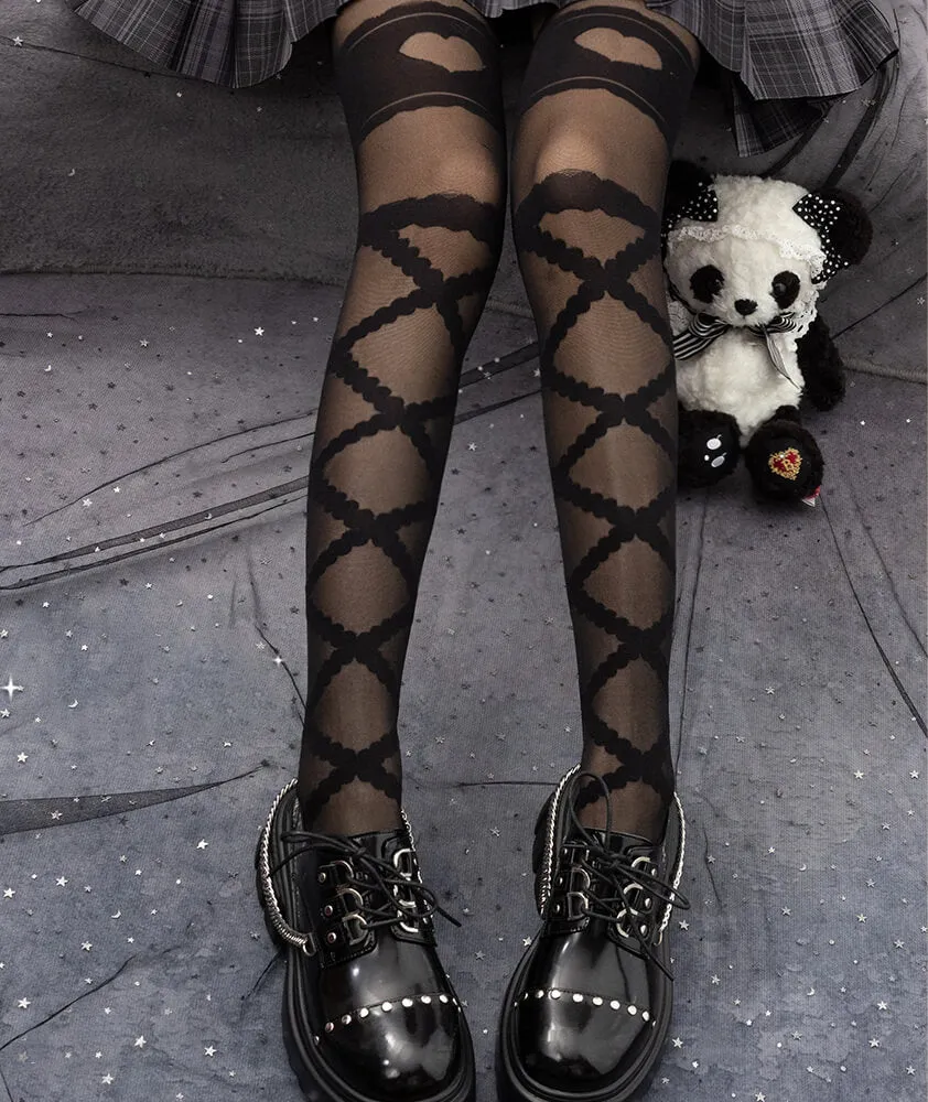 Lolita Ribbon Doll Thigh High Socks