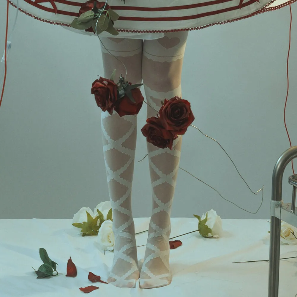 Lolita Ribbon Doll Thigh High Socks