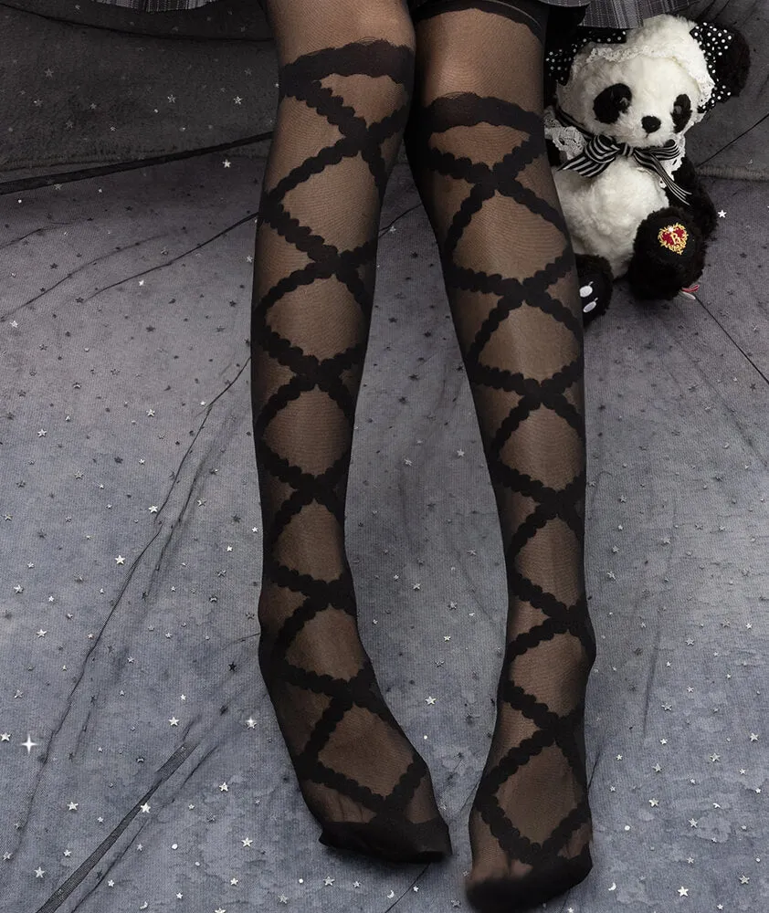 Lolita Ribbon Doll Thigh High Socks