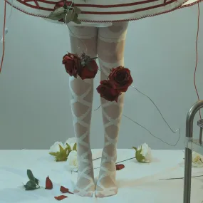 Lolita Ribbon Doll Thigh High Socks
