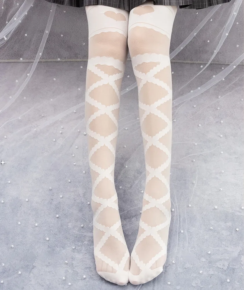 Lolita Ribbon Doll Thigh High Socks