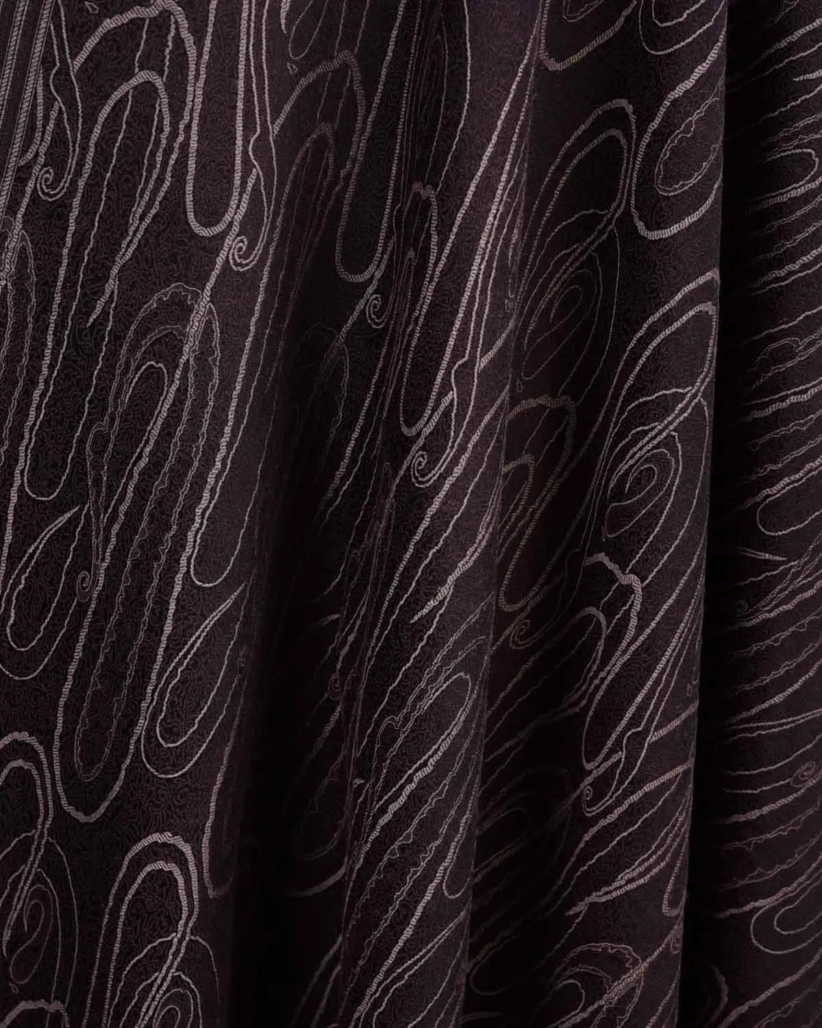 Mahogany Paisley Satin Tanchoi Handwoven Silk Wool Unisex Dress Shawl