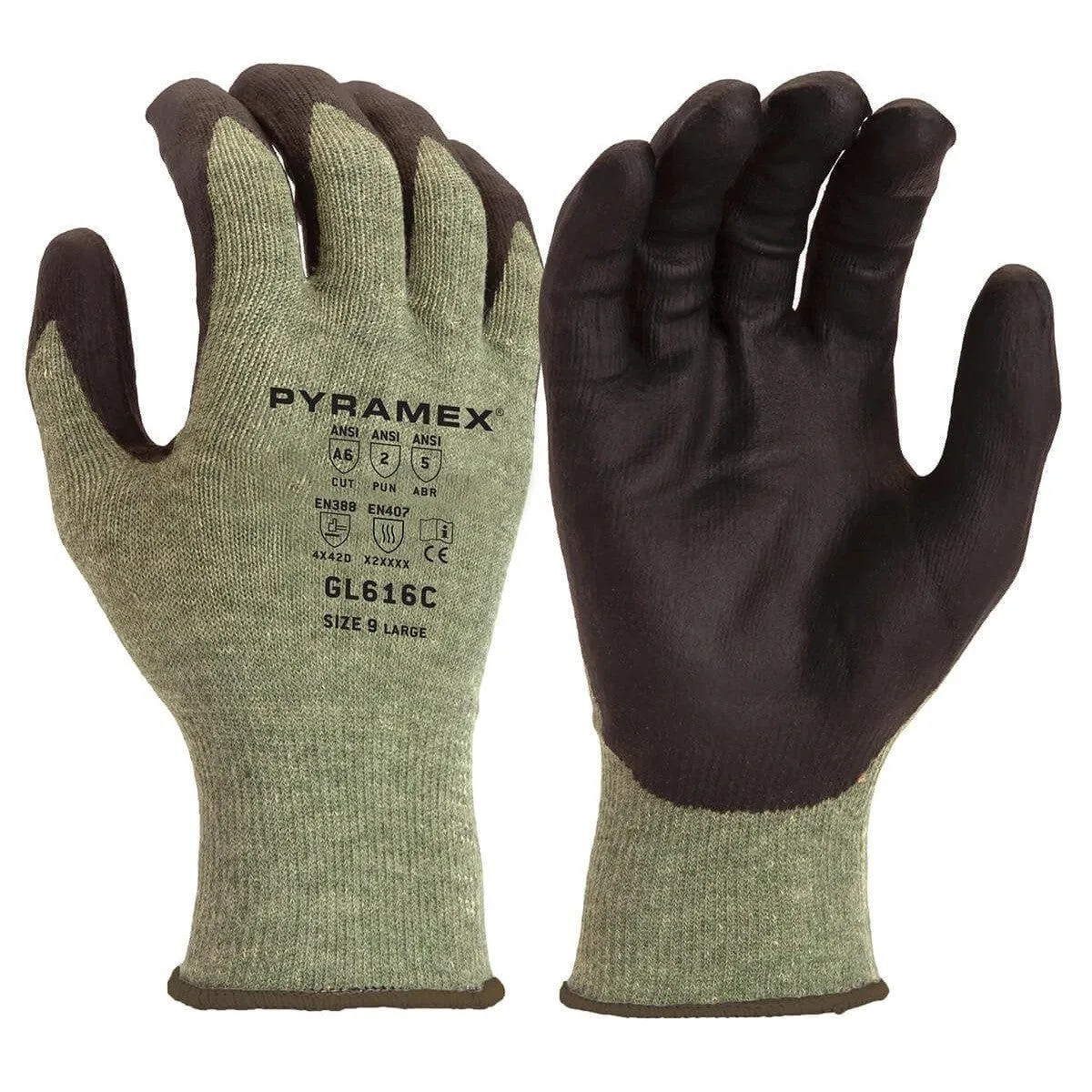 Pyramex GL616 Cut-Resistant A6 Nitrile Foam Dipped Gloves