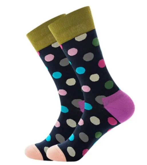 SF280 Black Colorful Polka Dots Socks