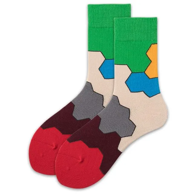 SF613 Colorful Geometric Shapes Socks
