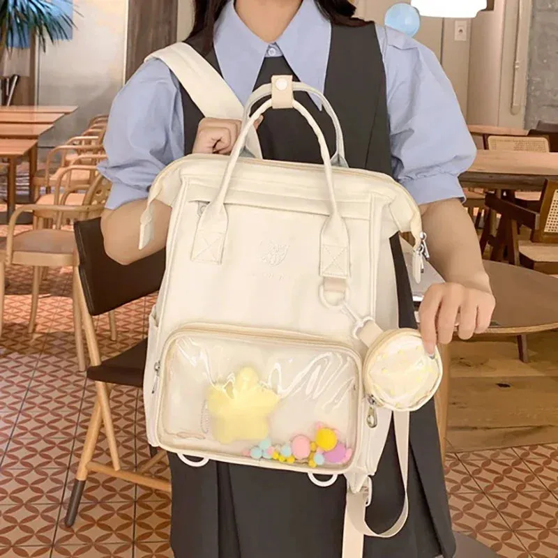 UAKISS  -  Harajuku Women Backpacks Casual Nylon Large Capacity Students Commute Mochilas Para Mujer Retro Coin Purse Ita Bag Female