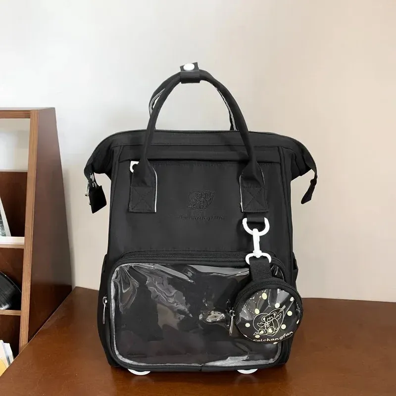 UAKISS  -  Harajuku Women Backpacks Casual Nylon Large Capacity Students Commute Mochilas Para Mujer Retro Coin Purse Ita Bag Female