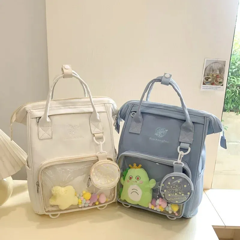 UAKISS  -  Harajuku Women Backpacks Casual Nylon Large Capacity Students Commute Mochilas Para Mujer Retro Coin Purse Ita Bag Female