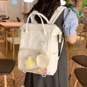 UAKISS  -  Harajuku Women Backpacks Casual Nylon Large Capacity Students Commute Mochilas Para Mujer Retro Coin Purse Ita Bag Female