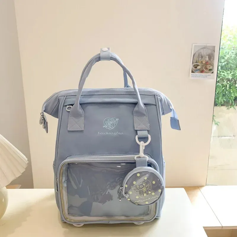UAKISS  -  Harajuku Women Backpacks Casual Nylon Large Capacity Students Commute Mochilas Para Mujer Retro Coin Purse Ita Bag Female