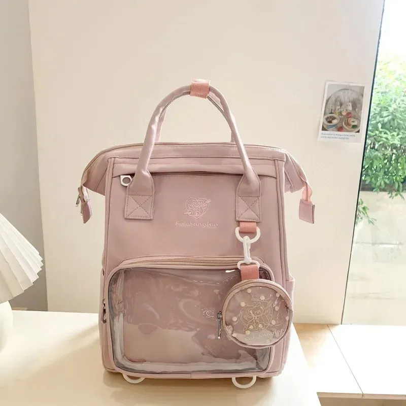 UAKISS  -  Harajuku Women Backpacks Casual Nylon Large Capacity Students Commute Mochilas Para Mujer Retro Coin Purse Ita Bag Female